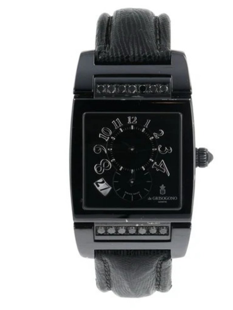 De Grisogono Uno Dual Time Steel Black Dial 33mm Automatic Unisex 86113003